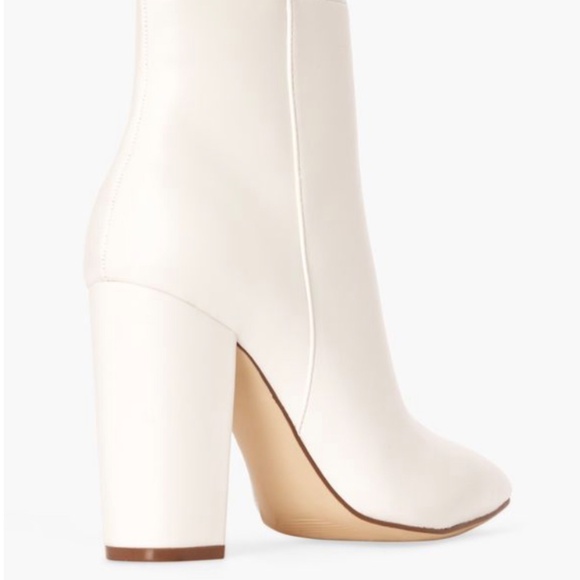 White Block Heeled Boot - Picture 2 of 4